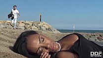 Loads of fresh jizz into ebony bombshell NoeMilk’s insatiable mouth after blowjob