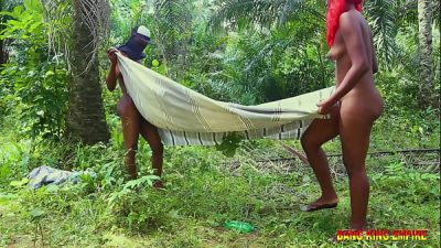 She Couldn’t stand but the pleasure of Fucking two Big fat cock in the bush made her to enjoy