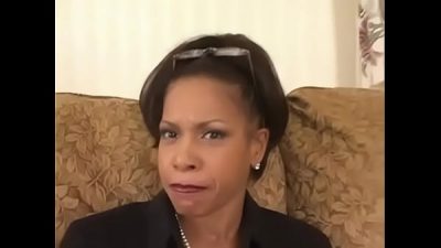 Ebony milf fucks white cock