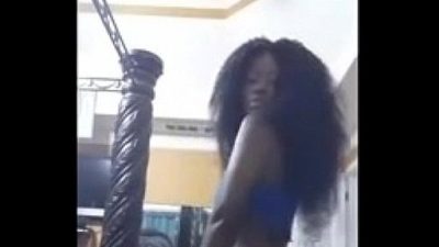Ebony milf teasing with ass