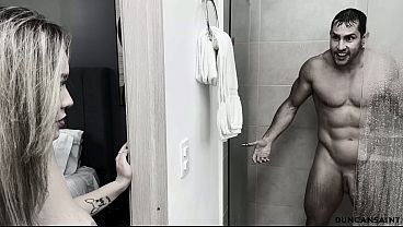 Spying on him taking a shower