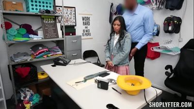 Tiny asian thief is stripped nude and gets her big tits grabbed by the security officer.On her knees he takes out his big black cock for her to suck – Apply code PERVZ26 on official site