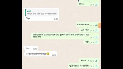 Corno conversando com esposa no whatsapp