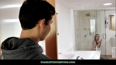 Stepbro Finds StepSister Riding A Sex Toy In The Shower, Has Sex