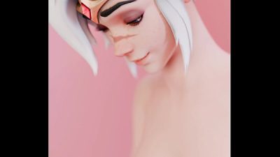 White Haired Tracer Fingers Pussy