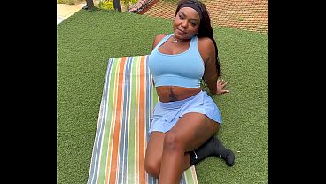 A gorgeous Ebony Milf Fucks her trainer, who’s got a massive cock , with her tight pussy whilst her husband’s away