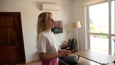 Fucking a cute blonde teen with a huge ass