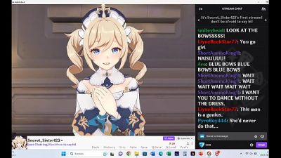 Rosaria huge tits in a genshin porn game